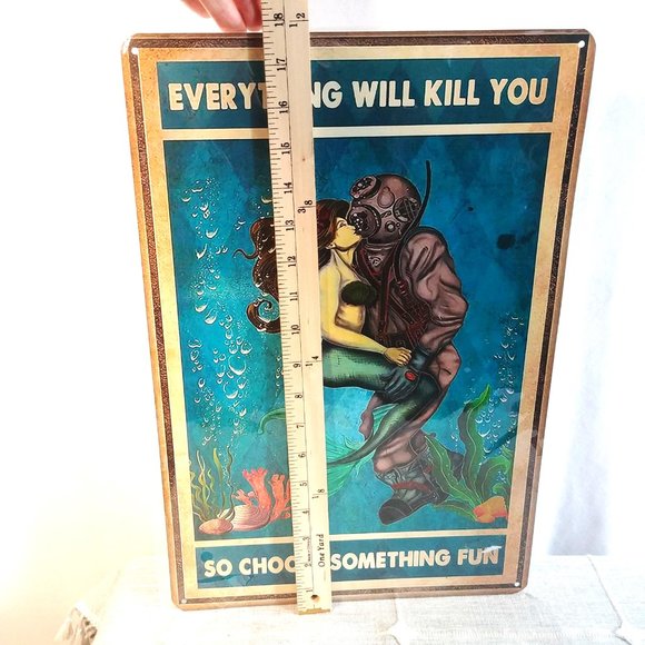 Mermaid Metal Sign - Large 18 x 12 Art - Have Fun - Picture 2 of 7